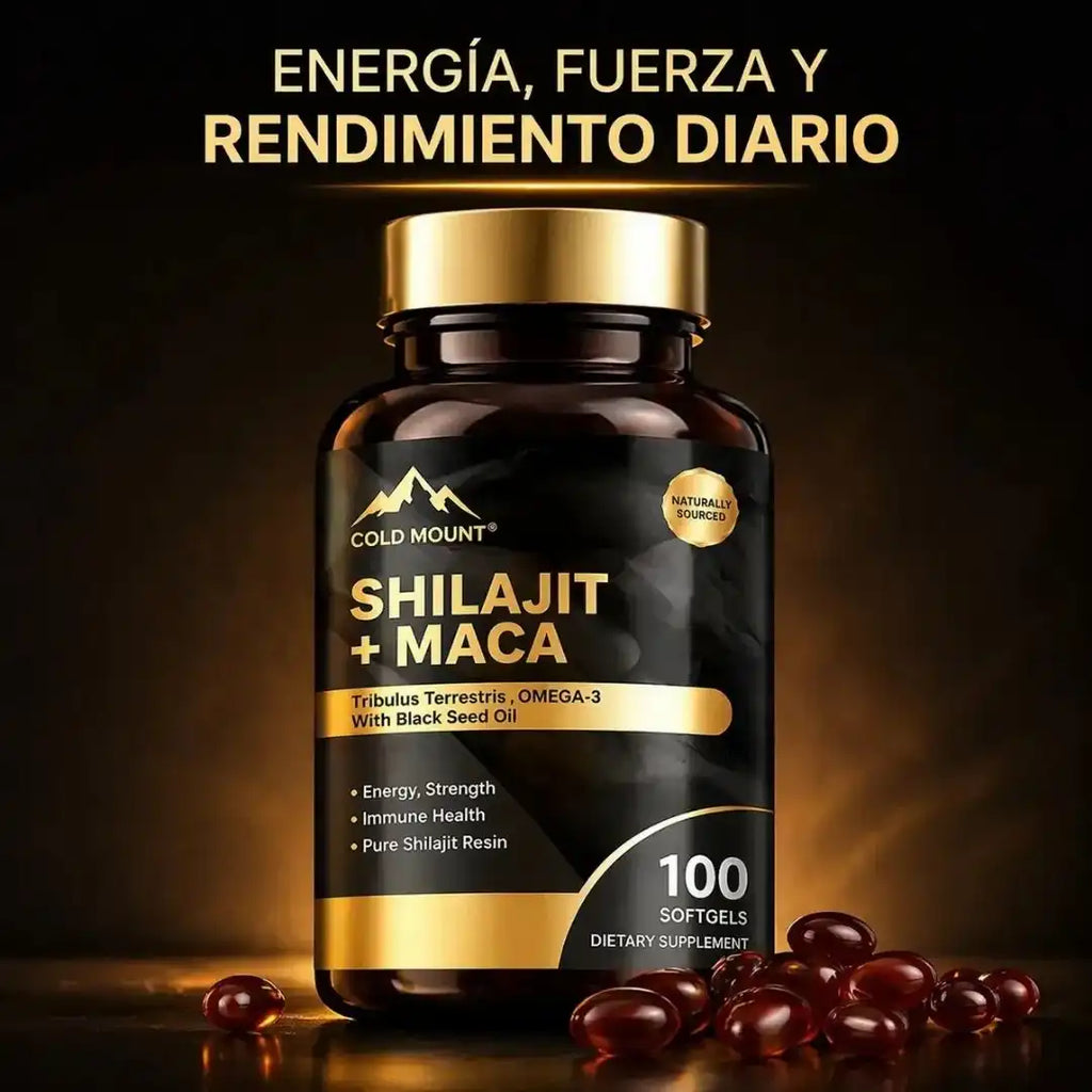 Suplemento Premium Shilajit + Maca - Frasco con 100 Capsulas