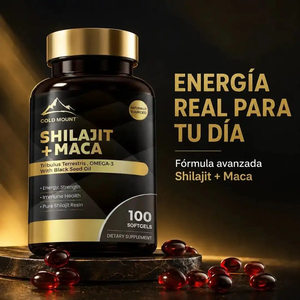 Suplemento Premium Shilajit + Maca - Frasco con 100 Capsulas