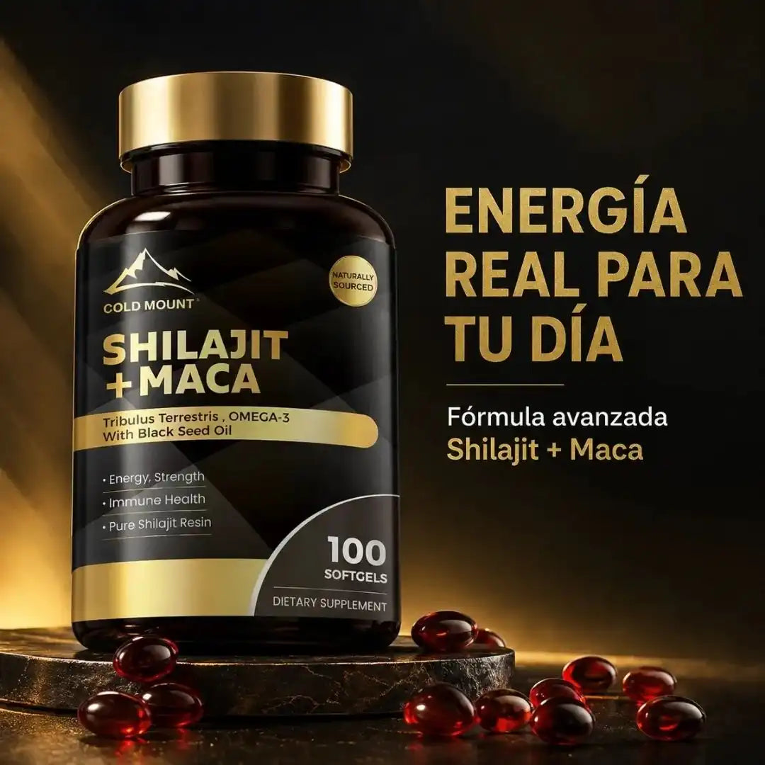 Suplemento Premium Shilajit + Maca - Frasco con 100 Capsulas